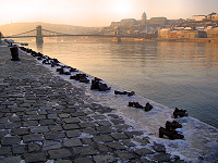 Shoes on the Danube memorial.