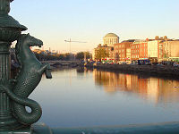 The Liffey flows from the Wicklow mountains to the Irish Sea.