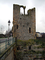 The Dent Creuse or Hollow Tooth sits atop the Casemates du Bock and is all that remains of the castle built on this location.