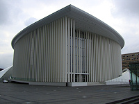 The 1,500 seat music hall was built by a French architecht and is surrounded by over 800 white columns.