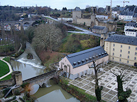 The 600 year old wall was built by King Wenceslaus to extend protection to the lower town along the Alzette.