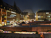 The Christmas market in Nürnberg is nicknamed "the little town of cloth and wood".