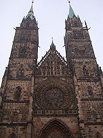 The St-Lorenz-Kirche was built in the 13th century and suffered severe bombing damage in World War II.