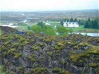 The mid-Atlantic Ridge forms a rift at Thingvellir.