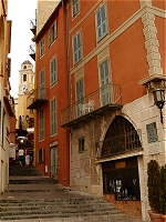 Ochre-facaded houses line the winding streets.