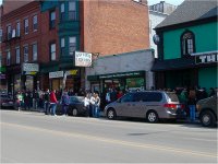 The liquor store was a busy place.