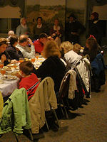 Food for the harvest feast was cooked  in the authentic 17th century manner - and tasted as such.