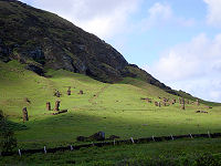 Rano Raraku quarry and moai.